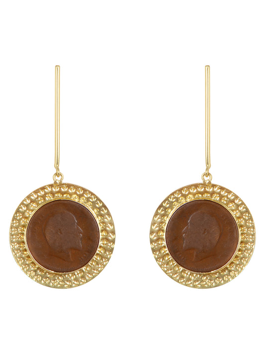 Vintage  Rosegold Coin Collection Earrings