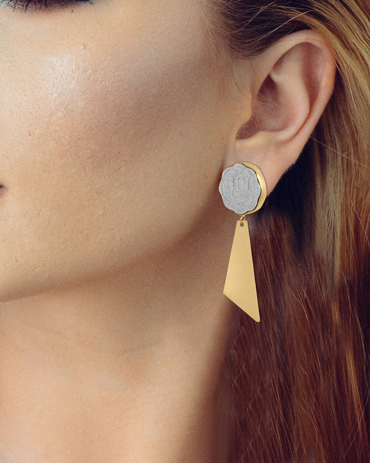 Vintage Gold Polish Coin Collection Earrings