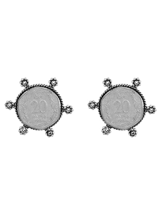 Vintage German Silver Coin Collection Earrings