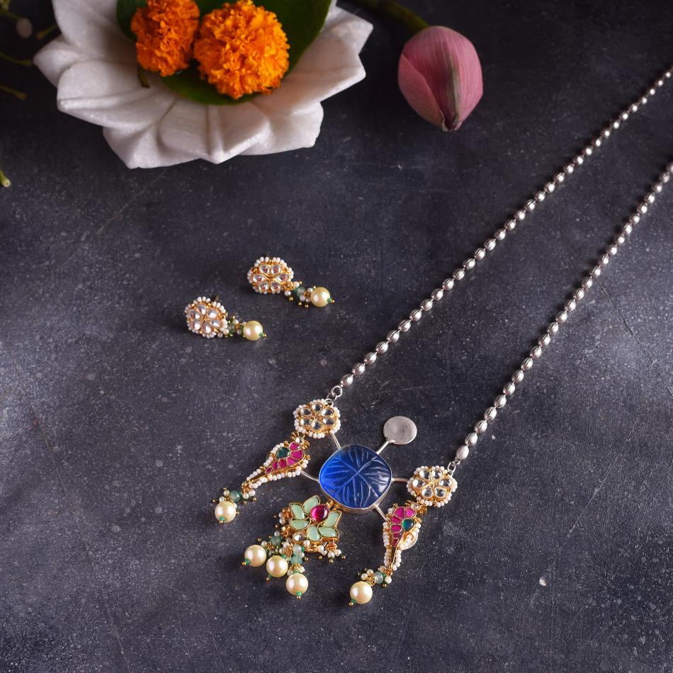 Limited Edition Kundan Fuzion Pendant and Earrings
